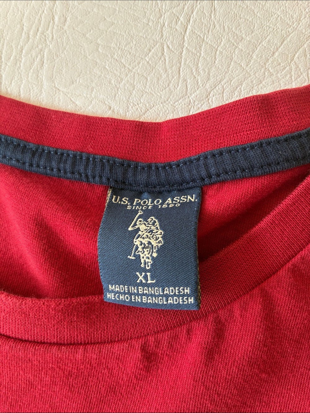 Ralph Lauren Long-Sleeve Crewneck Shirt in Red with Navy Pony